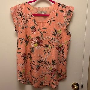 Loft large protea floral blouse